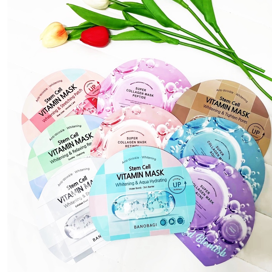 Mặt Nạ Giấy Dưỡng Ẩm Trắng Da Banobagi Stem Cell Vitamin Mask 30ml