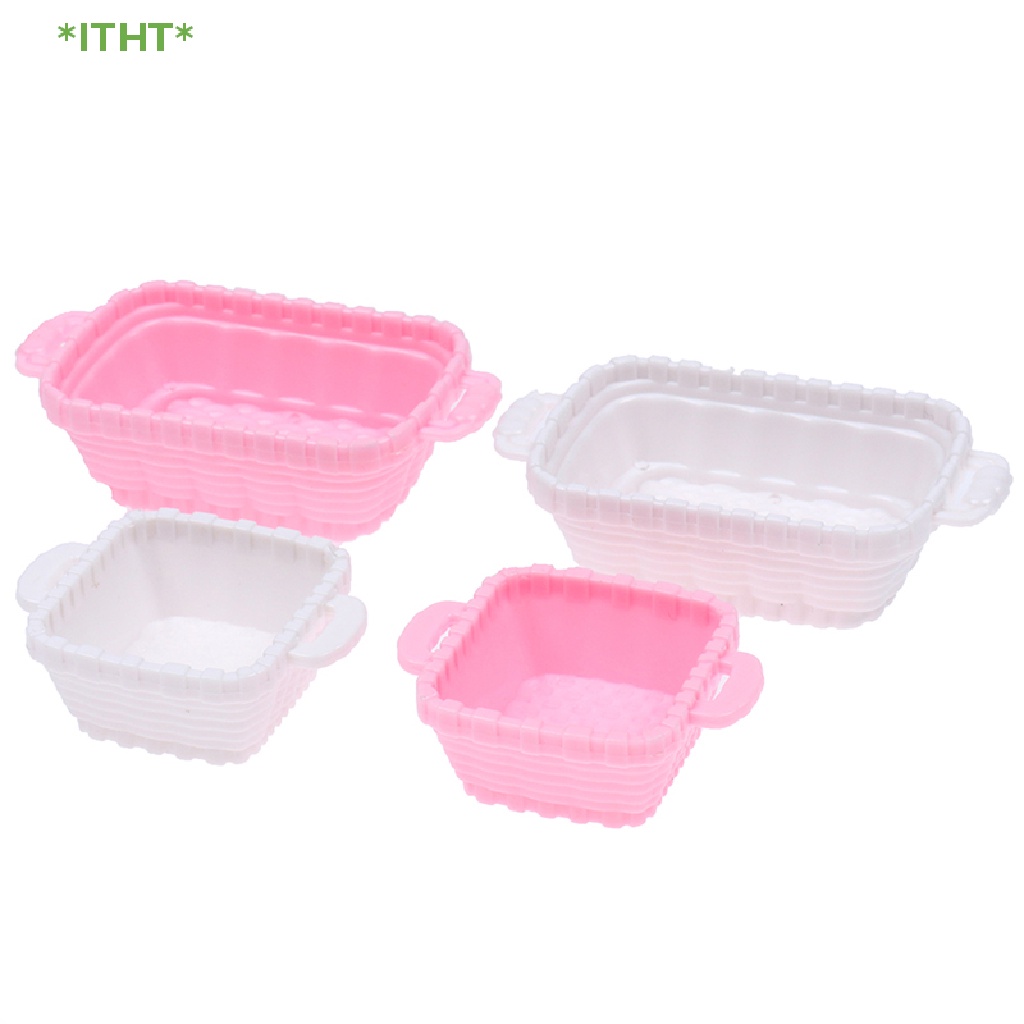 Set 4 Giỏ Đựng Thức Ăn Trang Trí Nhà Búp Bê Mới