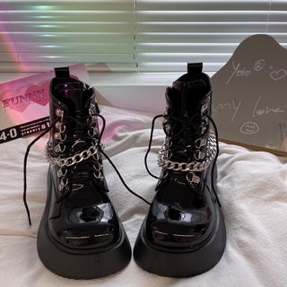 Giày boot nữ ulzzang quai xích đế dày 4.5cm