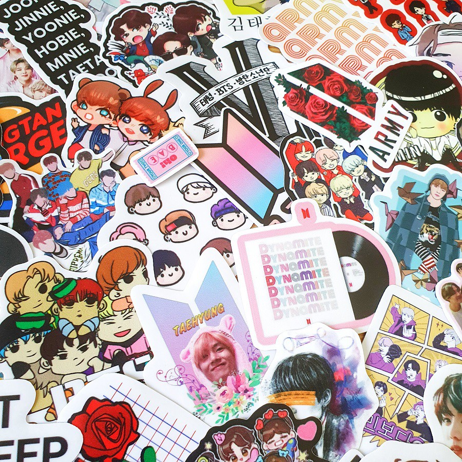 Set hình dán BTS Kpop sticker siêu hot sticker pvc chống nước cao cấp, không bay màu