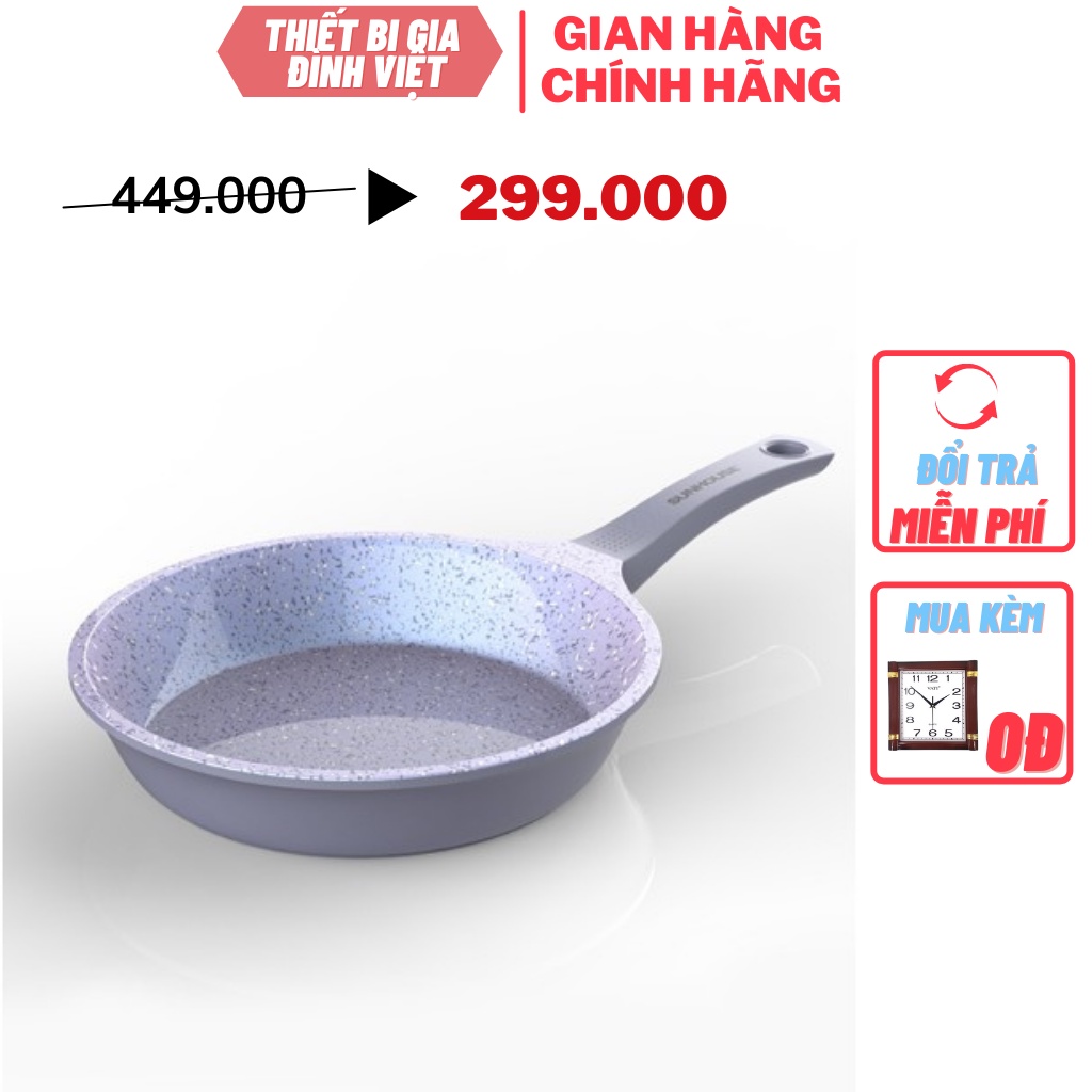 Chảo Chiên Vân Đá Xanh Đáy Từ Sunhouse Mama SHG1124MMA + Mua 3 chiếc TẶNG Đồng hồ treo tường