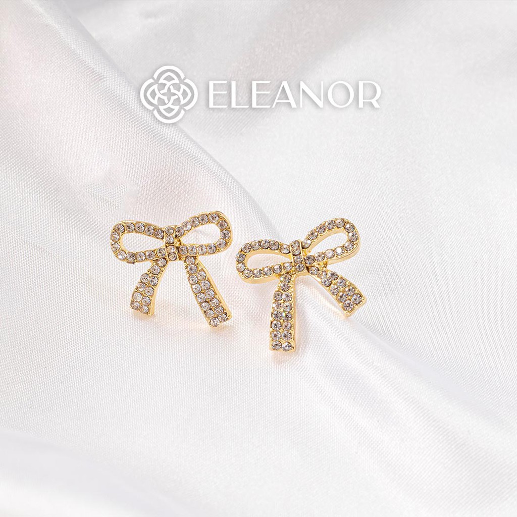 Bông tai nữ chuôi bạc 925 Eleanor Accessories thắt nơ phụ kiện trang sức dễ thương 6711