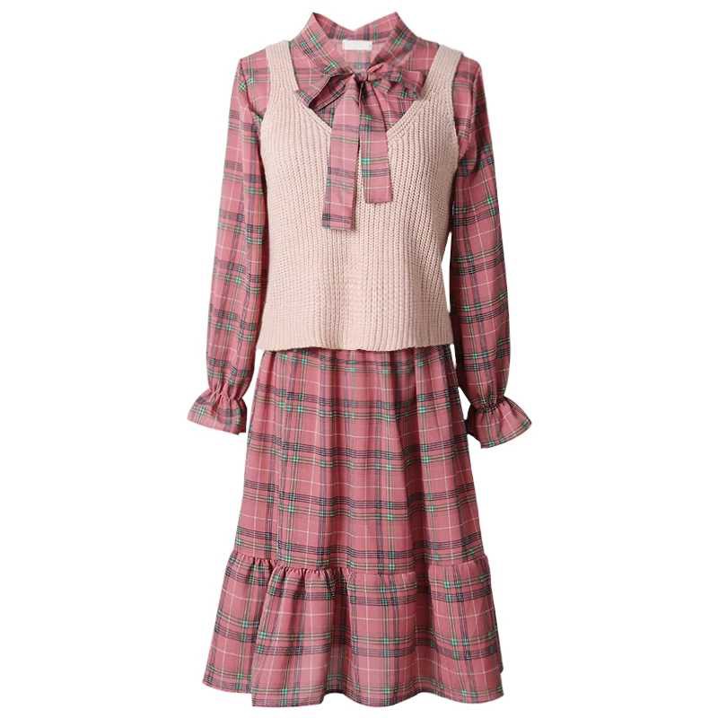 ĐẦM ULZZANG ĐẦM SỌC CARO HỒNG | BigBuy360 - bigbuy360.vn