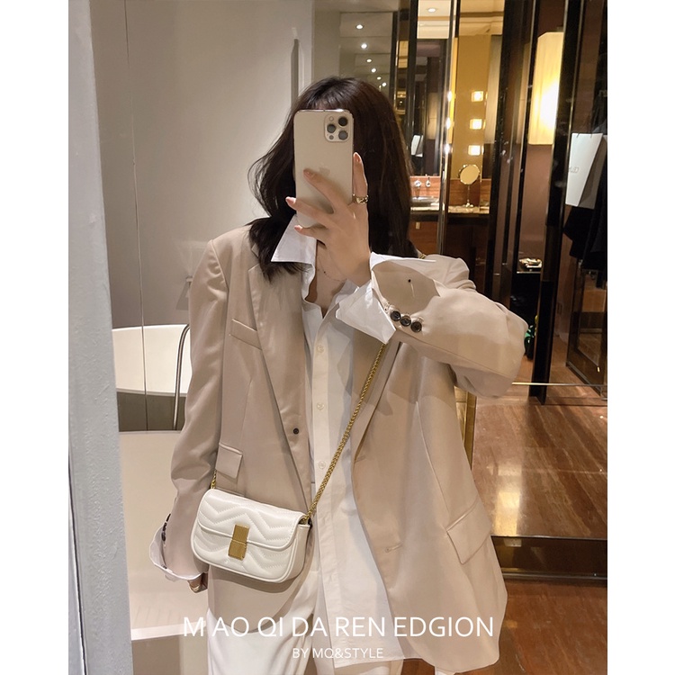 Túi Xách Dây Xích Đeo Vai Có Khóa Cài Nhỏ Nhắn Xinh Xắn