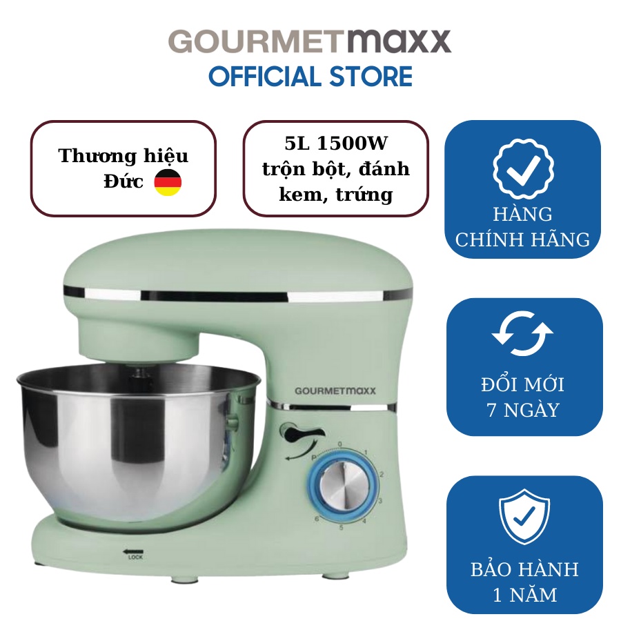 Máy nhào bột GOURMETMAXX 5L 1500W - Hàng chính hãng Đức bản quốc tế