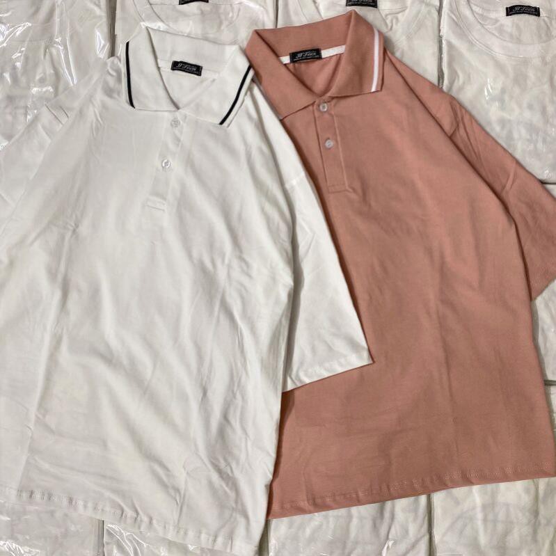 Áo thun polo trơn tay lỡ vải cotton unisex giá sỉ form rộng TT101 Sieusi8888 Đẹp