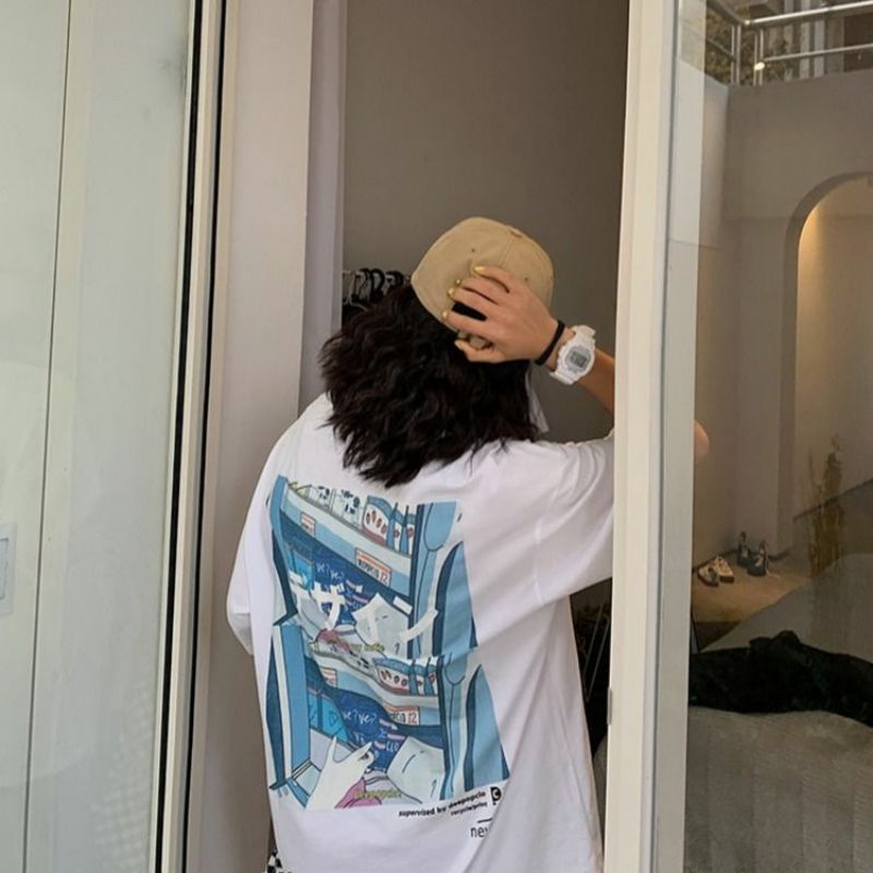 Áo Thun Tay Lỡ 100% Cotton Form Rộng Unisex Nam Nữ Ulzzang