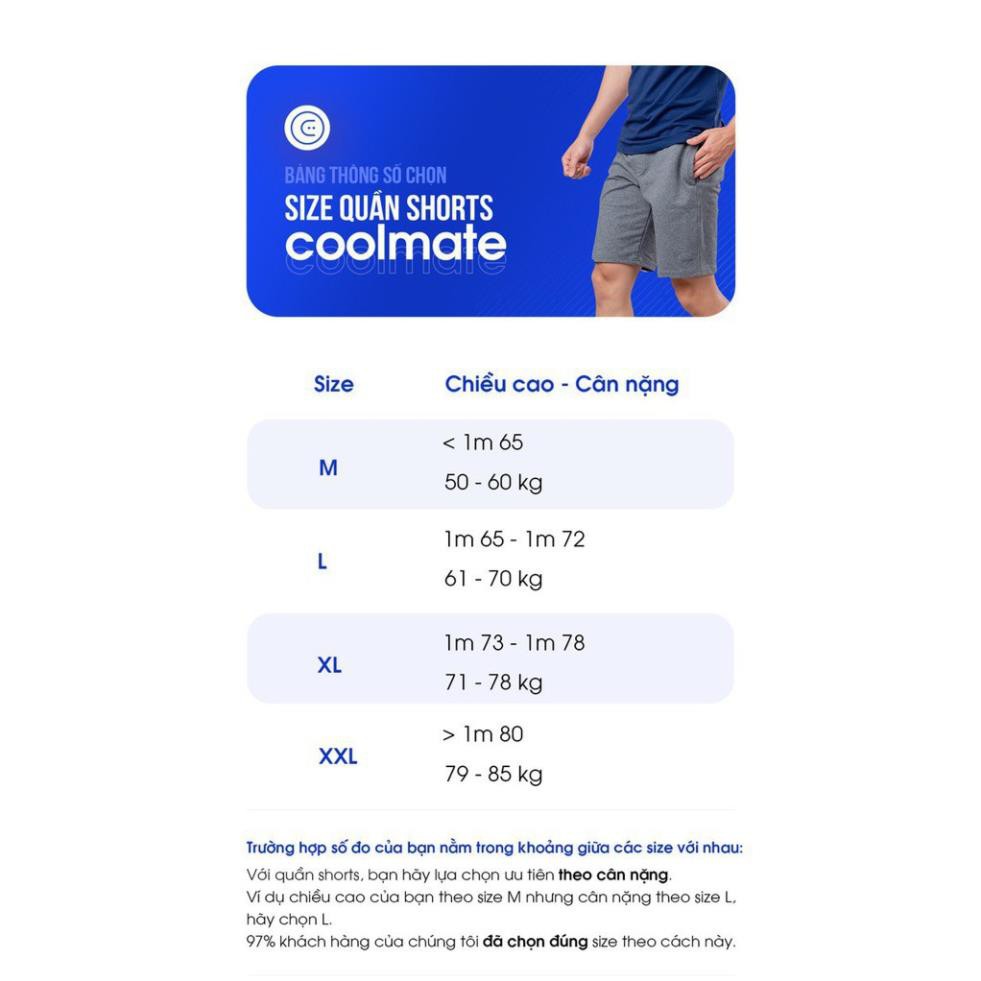 Quần thể thao nam ngắn Maxcool thương hiệu Coolmate New *