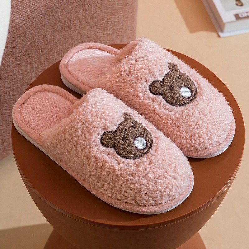 Dép Bông Đi Trong Nhà  Hình Gấu Nâu Dễ Thương Cute