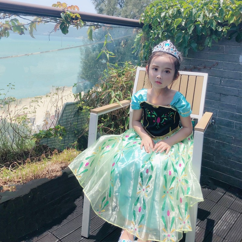 Bộ Đầm Hóa Trang Công Chúa Elsa Anna Dành Cho Bé Gái 2-8 Tuổi