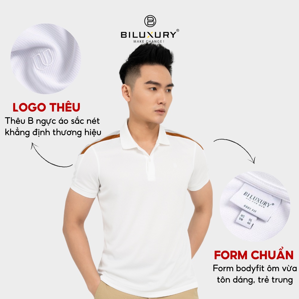 Áo polo nam thun có cổ Biluxury vải coolmax mắt chim cao cấp thiết kế Color Block độc đáo 5APCT024