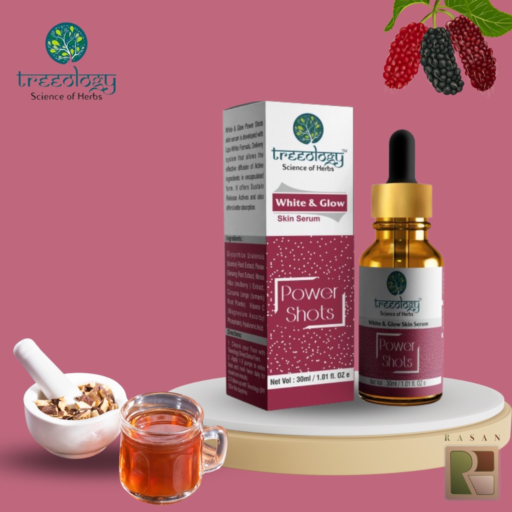 Serum dưỡng trắng và sáng da 30ml Treeology, tinh chất làm mờ các vùng da bị nám Rasan