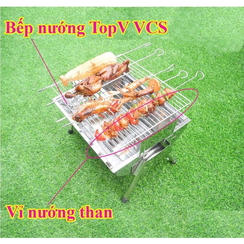 Vỉ bếp nướng than hoa bằng inox 33*29cm, phù hợp bếp VCS, VIs