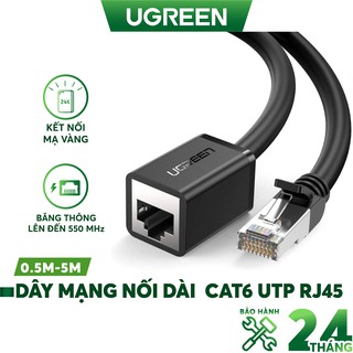 Cáp mạng kéo dài CAT6 UTP hai đầu RJ45 một đầu cái một đầu đực chính hãng UGREEN NW112