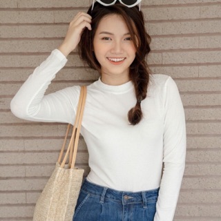 Áo thun gân tay dài croptop