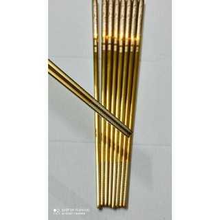 Bộ 5 đôi đũa inox 304 mạ vàng