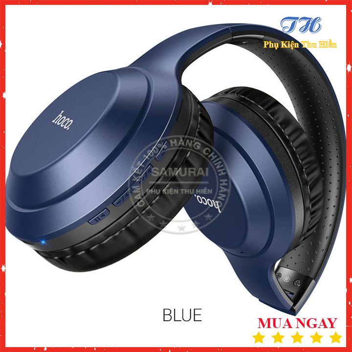 Tai nghe chụp tai Bluetooth Hoco, hỗ trợ bluetooth thẻ nhớ TF và cổng AUX 3.5 W30 - BH 12 Tháng