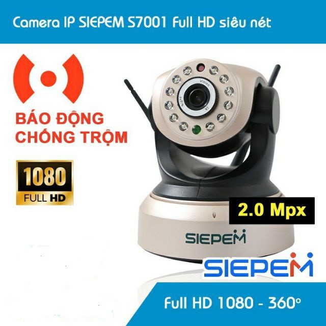 Camera IP Wifi Siepem S7001 - 2.0 Mpx