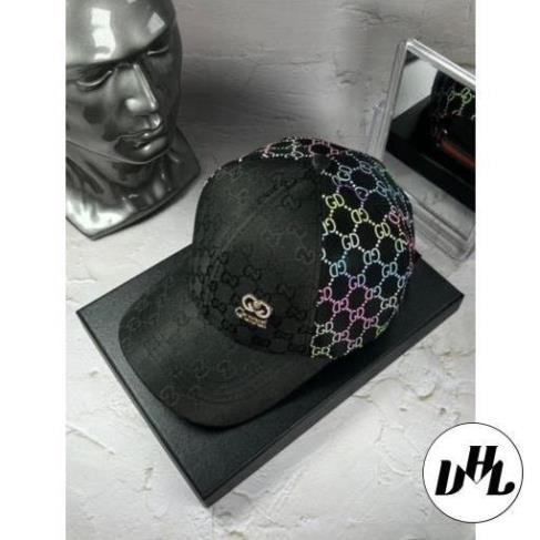 (NEW) Nón kết nam nữ, mũ lưỡi trai GUCCI LỤA 7 MÀU phối Lưới cực đẹp-Đen (Ảnh thật) - GC024
