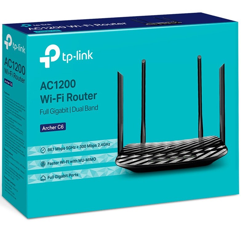 Bộ Phát WiFi Router TPLink Archer C6 Băng Tần Kép 1200Mbps Lan Gigabit | BigBuy360 - bigbuy360.vn