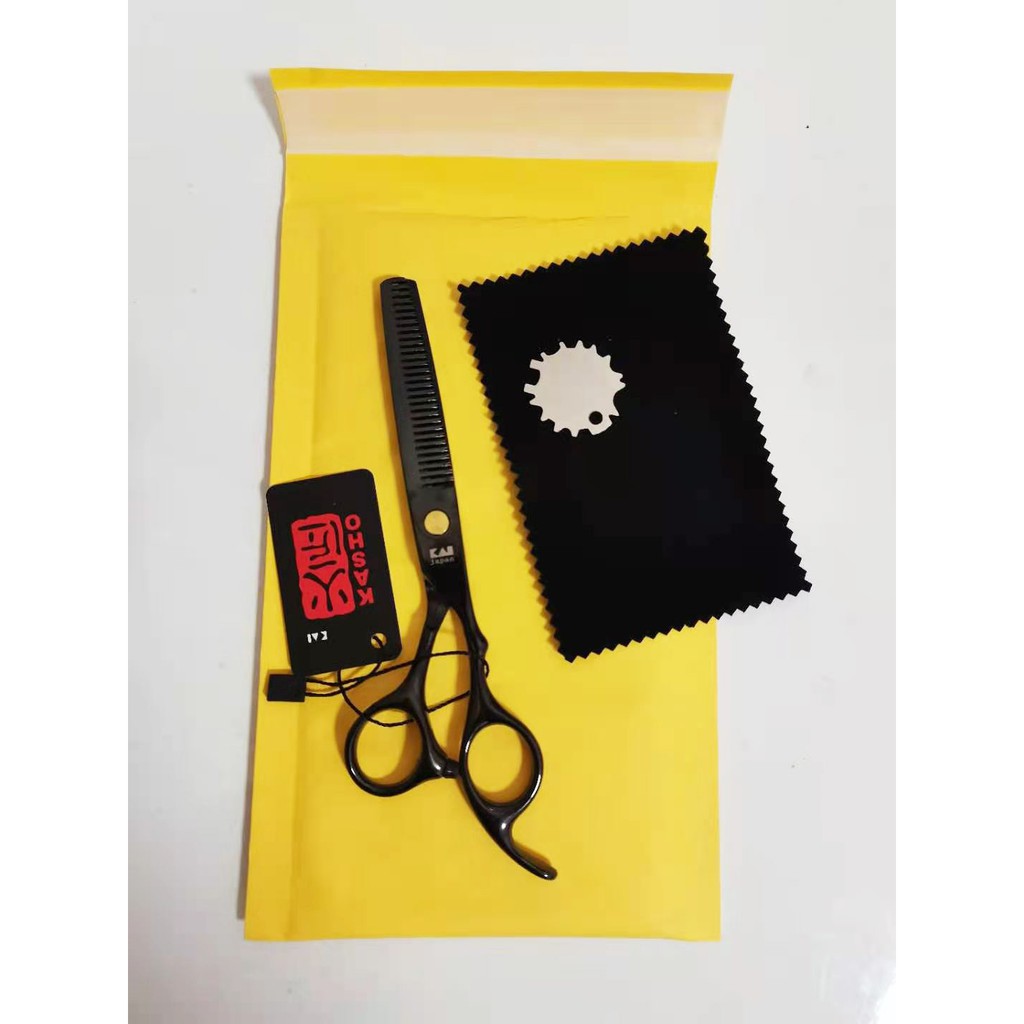 Kéo làm tóc Kasho chuyên nghiệp bằng thép không gỉ 440 Nhật Bản màu đen