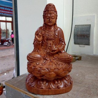 Phật Bà Quan Âm - Gỗ Hương - Tượng Phật Mini - Cao 15cm