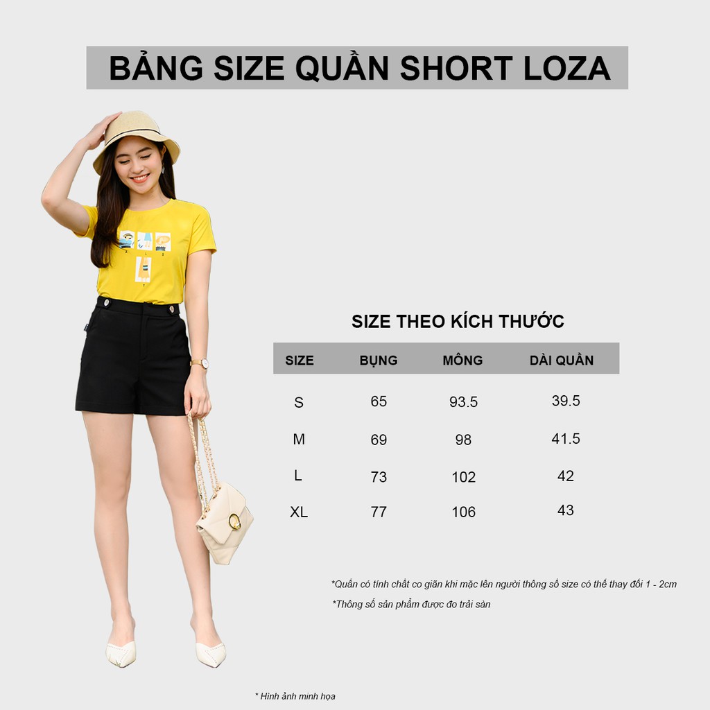 Quần short nữ cạp đính cúc-LOZA LQ03106