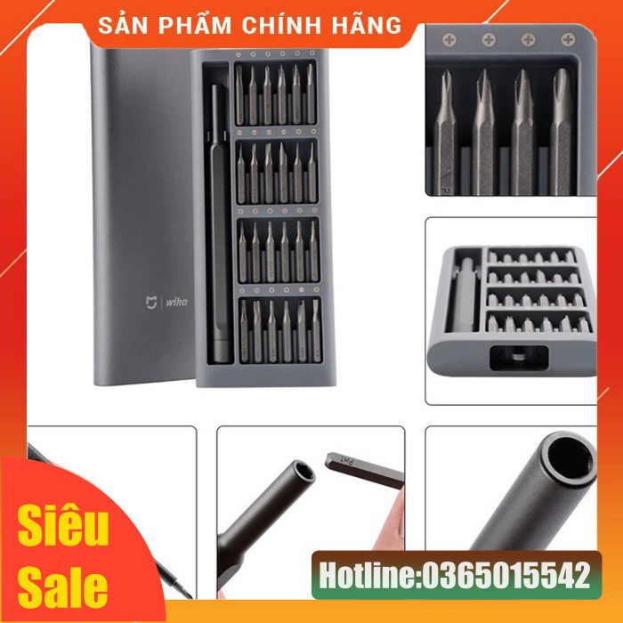 [Chính Hãng] Bộ Tua Vít Bỏ Túi Đa Năng Xiaomi Mijia Wiha - Bộ 24 Đầu Vít Tiện Lợi - Có Hút Nam Châm Chắc Chắn