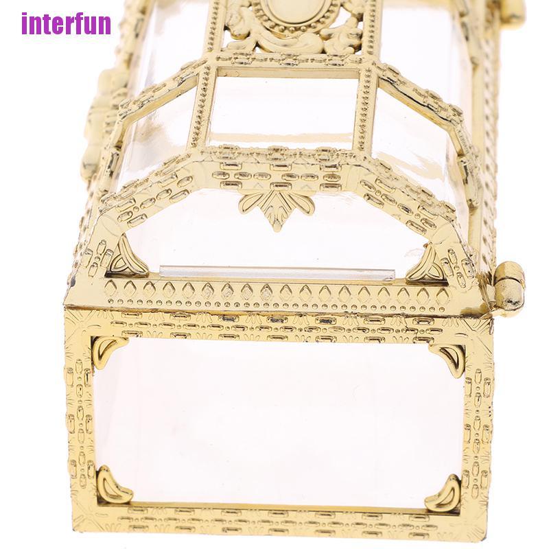 1 hộp đựng kẹo hình rương kho báu màu vàng