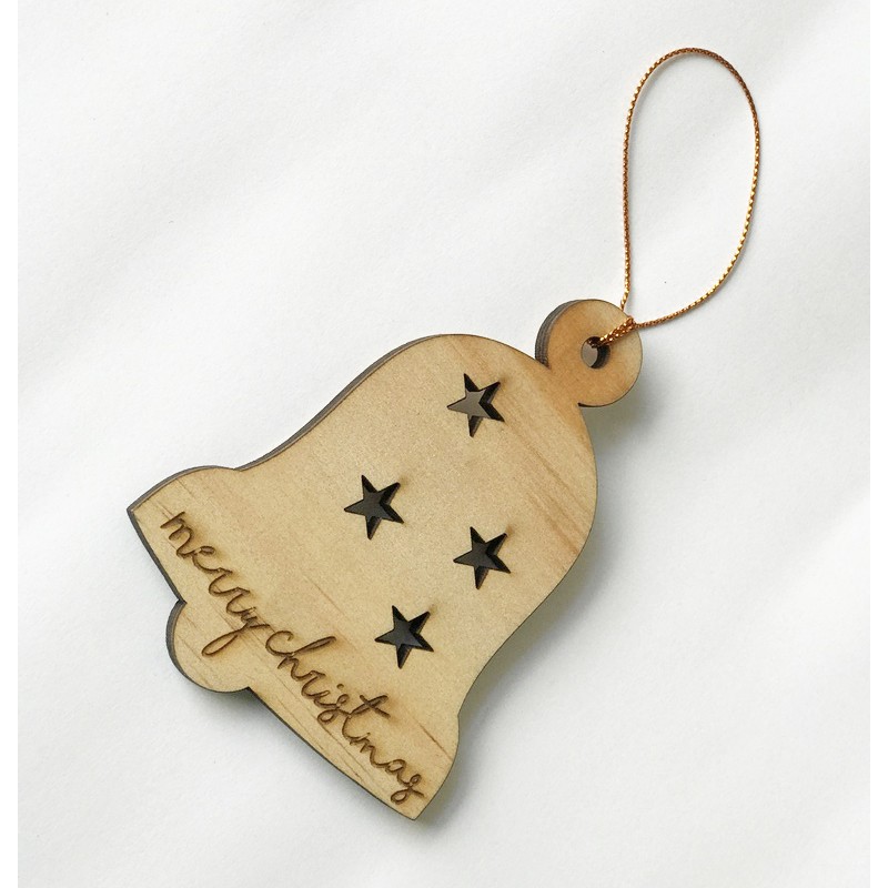 Phụ kiện trang trí Noel: Biểu tượng Giáng Sinh vintage bằng gỗ xinh xắn, có móc treo - Wooden Studio