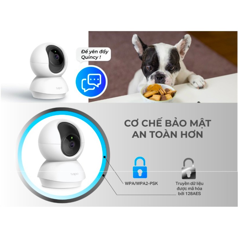 Camera Wi-Fi TP-Link -Tapo C200- sắc nét 1080P 2MP ngày đêm âm thanh 2 chiều hỗ trợ thẻ nhớ lên đến 128GB - BH 24TH