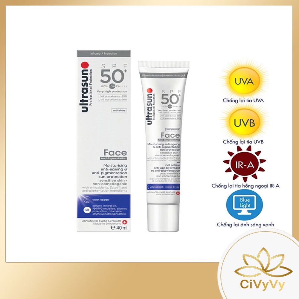 Kem Chống Nắng Ultrasun Face Anti Age &amp; Anti-Pigmentation SPF 50+ PA++++ Chống Lão Hóa Từ Thụy Sĩ