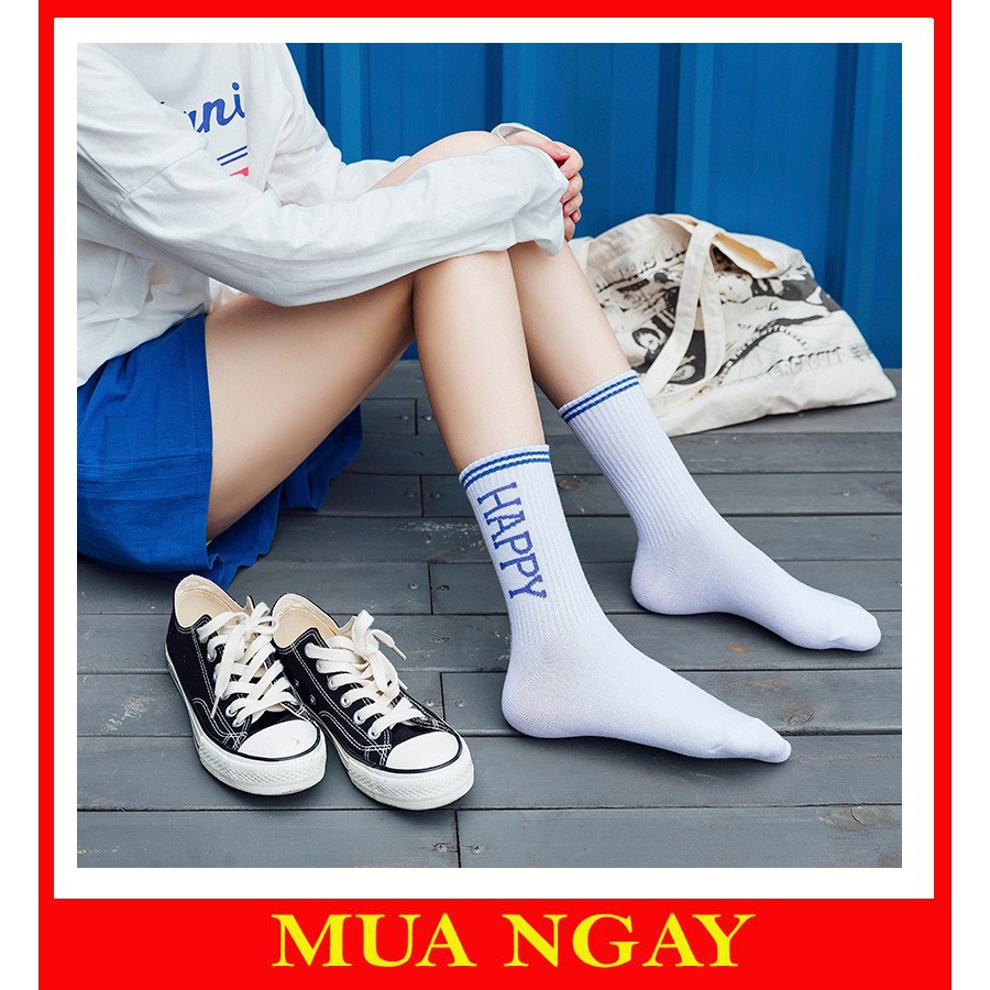 Tất cao cổ Bamona vớ hàn quốc cổ cao unisex in hình cực xinh TN43