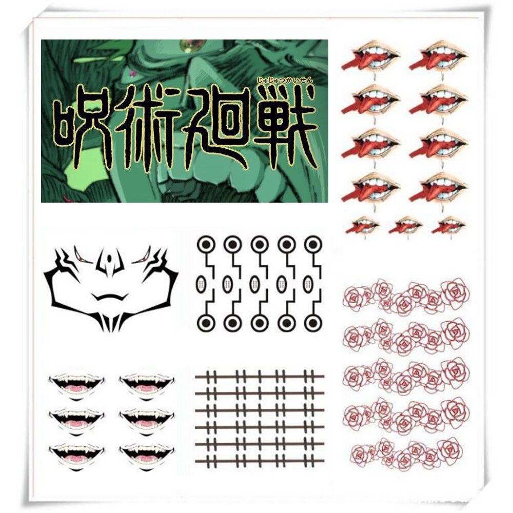 Hình xăm dán tạm thời chống thấm nước họa tiết anime Yuji Itadori Jujutsu Kaisen Ingeumaki