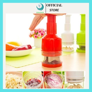 [NOWSHIP]-Dụng cụ băm, xay, thái lát tỏi ớt, rau củ quả bằng tay nhà bếp 8x22 cm