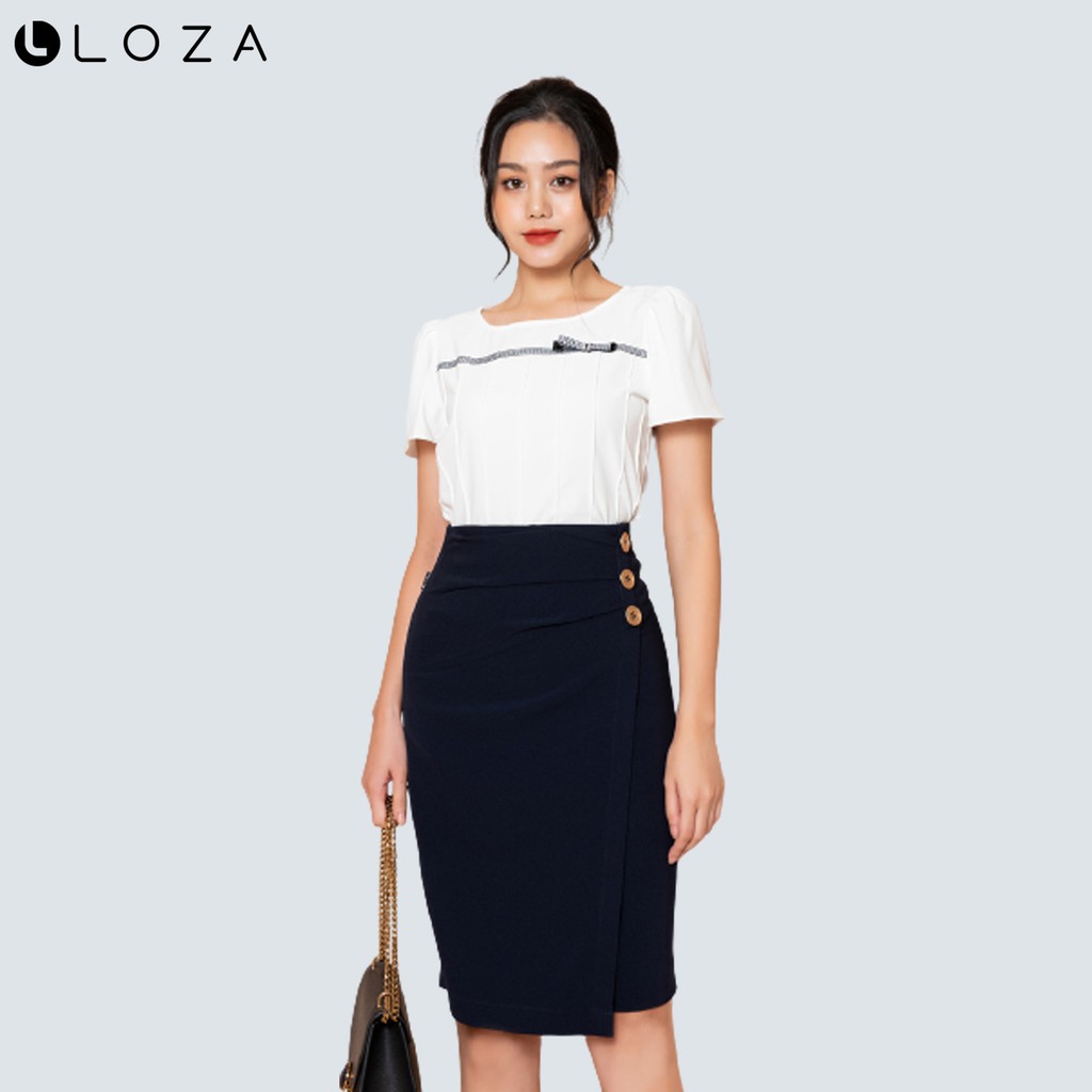 [Mã FASHIONMALLT4 giảm 15% đơn 150k] Áo sơ mi nữ LOZA tay cộc - LS1399