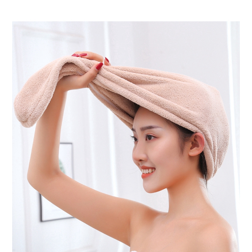 Coral Fleece Rapid Drying Hair Towel Cap Quick Dry Hat Shower Wrap Bathing Super Absorbent Turban