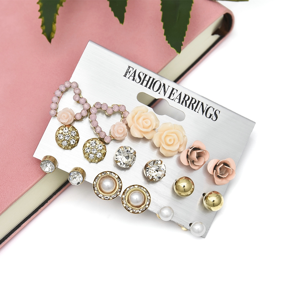 Set 9 Đôi Khuyên Tai Phong Cách Retro Thời Trang Cho Nữ