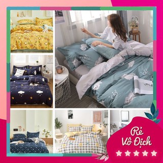 Bộ chăn ga gối đệm cotton poly nhập khẩu bộ 4 món vỏ chăn, ga , 2 vỏ gối