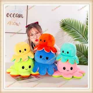 Con búp bê Octopus đôi mặt lật lật tung con bạch tuộc đồ chơi búp bê Gấu Bông Bạch Tuộc Bông 2 mặt