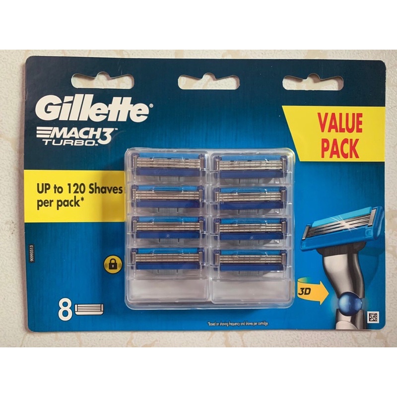 Lưỡi dao cạo râu Gillette Mach 3 + , Mach Turbo(đầu cạo 3 lưỡi kép)