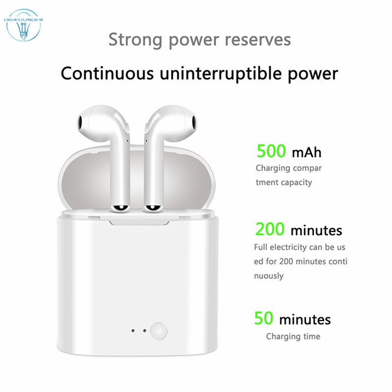 Bộ Tai Nghe Bluetooth ko dây I7S Tws Có Micro Dành Cho táo Samsung Huawei Htc