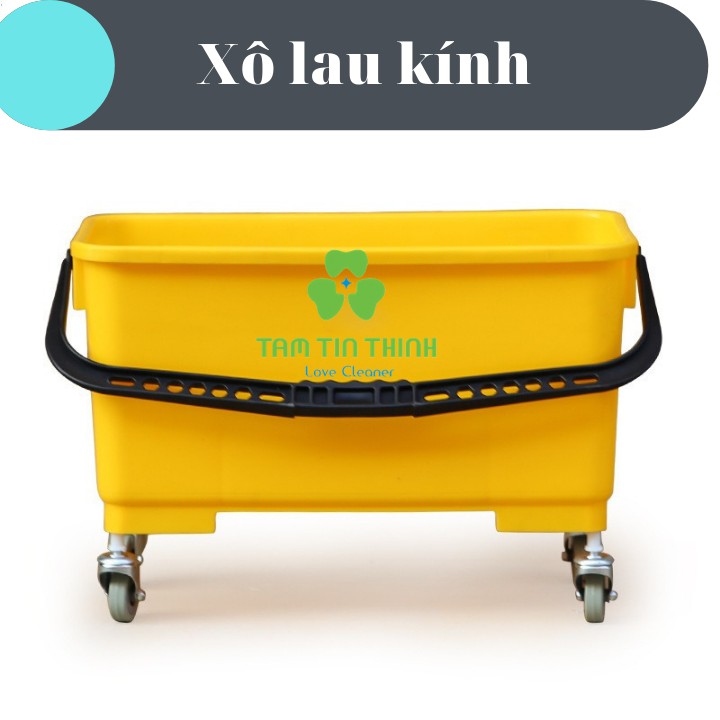 Xô lau kính vàng có bánh xe chắc chắc tiện dụng made in China