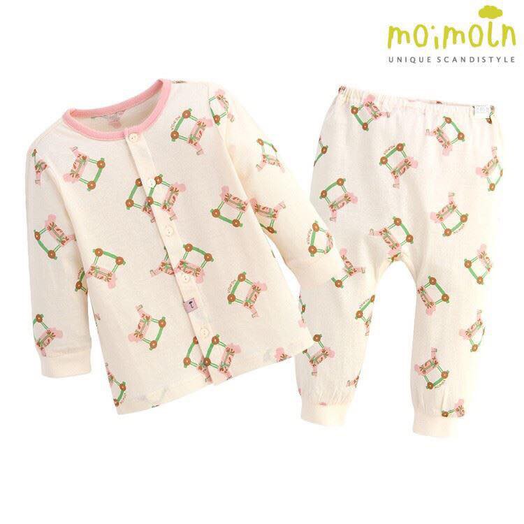 Bộ Moi.Moln cotton tre hình ngựa 2 màu