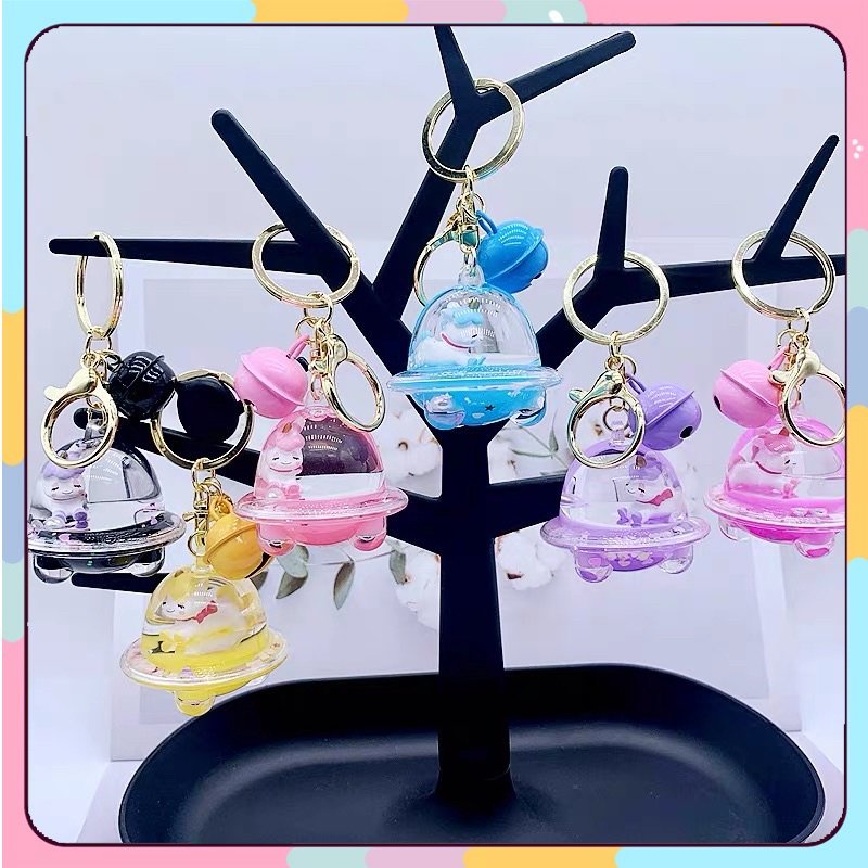 Móc khoá nước sóng sánh Gấu, Phi hành gia, kì lân, cáo sáng tạo cute
