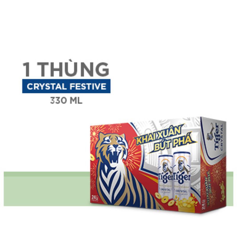 MẪU MỚI _ THÙNG 24 LON BIA TIGER CRYSTAL 330ML