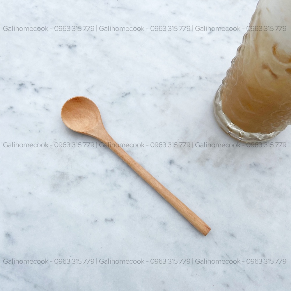 Thìa cà phê (cafe), lấy mật ong bằng gỗ nhãn xuất khẩu | Longan wood Spoon Galihomecook TGN-1