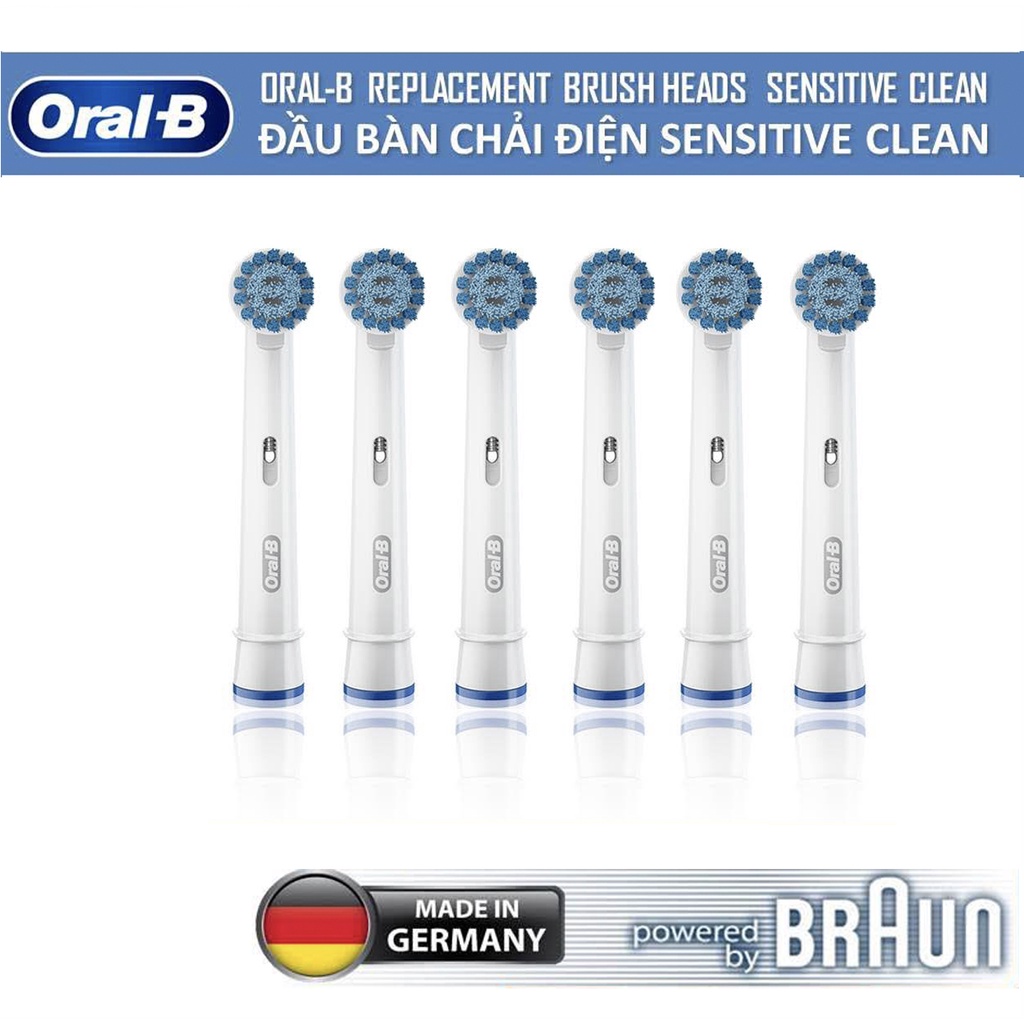 Bộ 6 đầu thay bàn chải điện Oral-B Sensitive Clean (Made in Germany)+ hàng tặng kèm