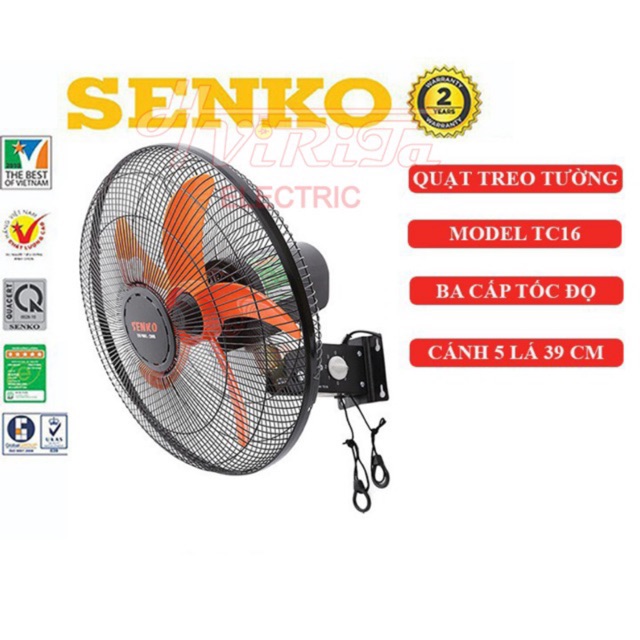 Quạt treo tường TC16 SENKO 2 dây đảo hướng