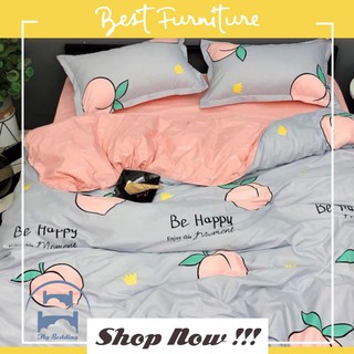 [ GIÁ HỦY DIỆT ] Quả Đào Xanh - Set chăn ga gối Poly cao cấp